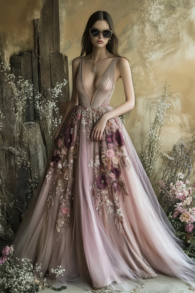 Champagne and Mauve Combinations for Elegant Gowns - photo 7