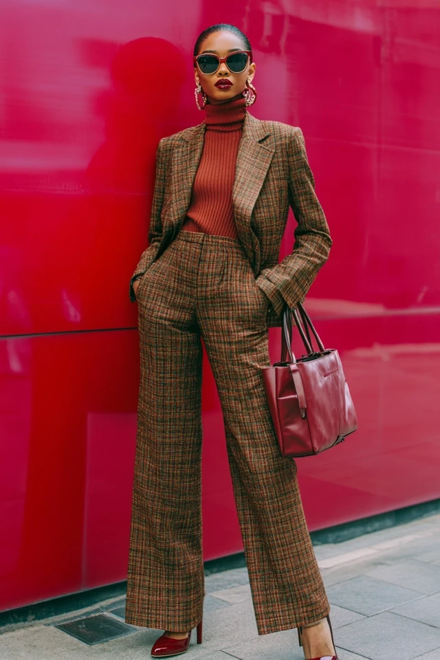Mixing Tweed and Faux Leather in Modern Workwear - photo 7