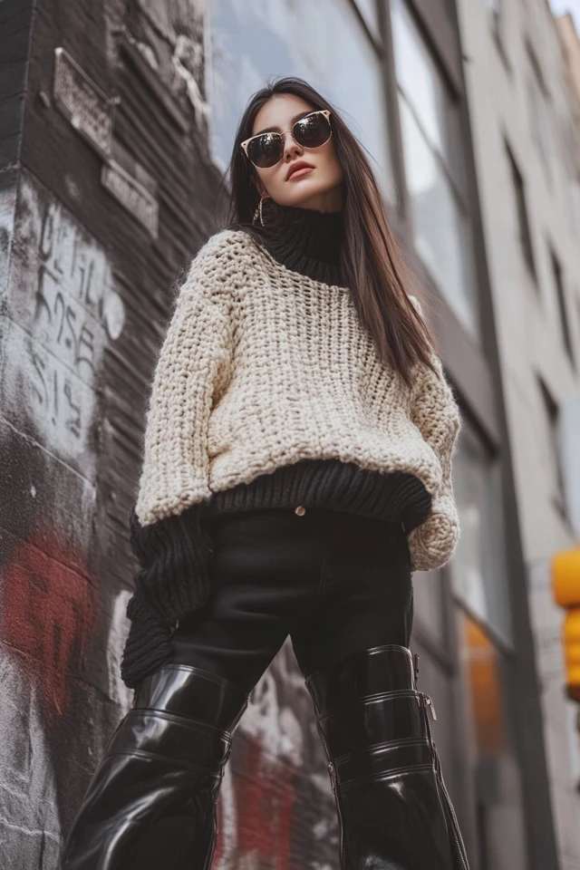 Leather and Knit Sweaters for Edgy Streetwear - photo 7