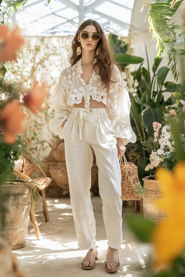 How to Wear Linen and Lace Together in Spring Outfits - photo 7