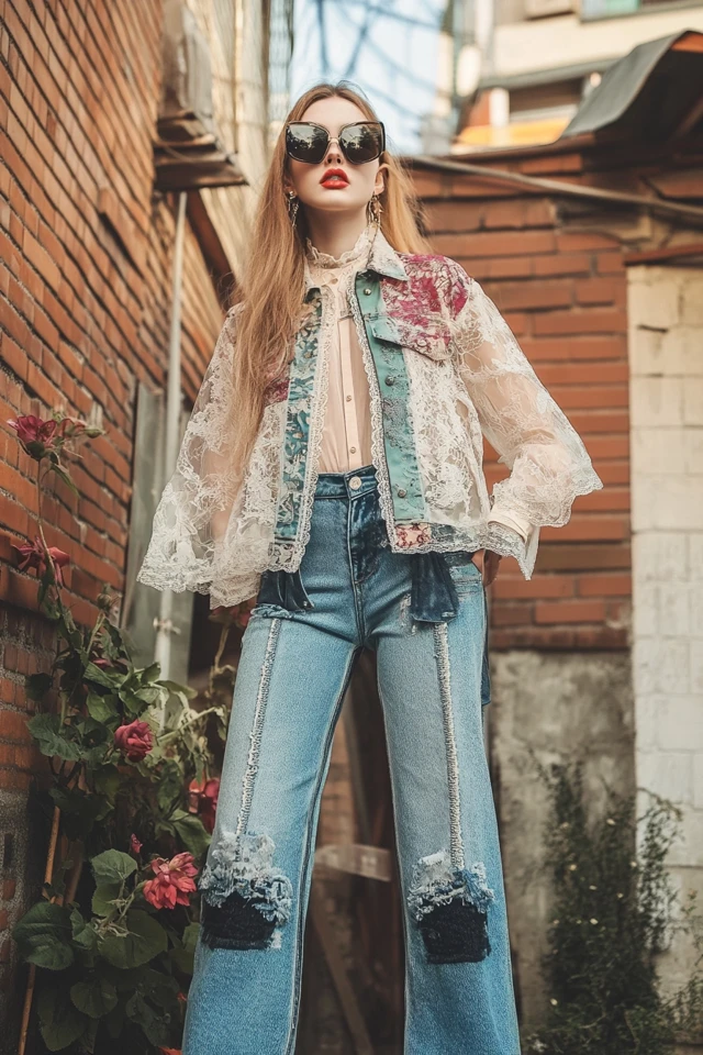Pairing Sheer Lace with Heavy Denim in Unique Jackets - photo 7