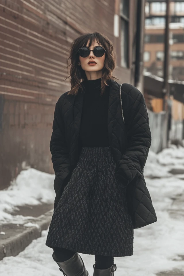 Quilted Skirts for Winter Street Style - photo 7