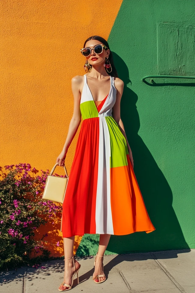 Color-Blocked Midi Dresses for Summer Fun - photo 7