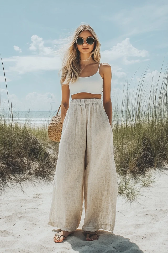 Wide-Leg Linen Pants for Summer Comfort - photo 7