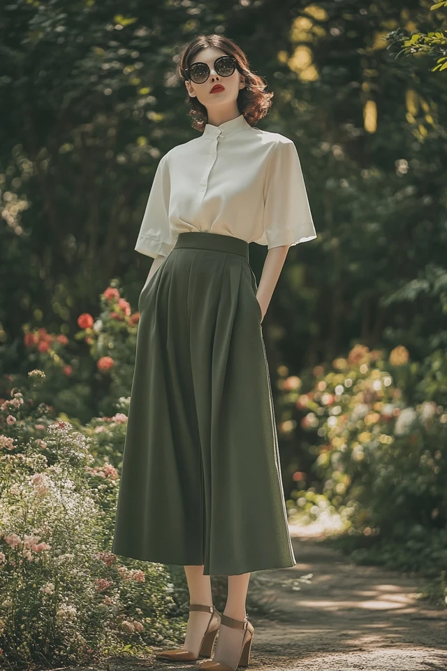 Wide-Leg Culottes for Vintage-Inspired Outfits - photo 7