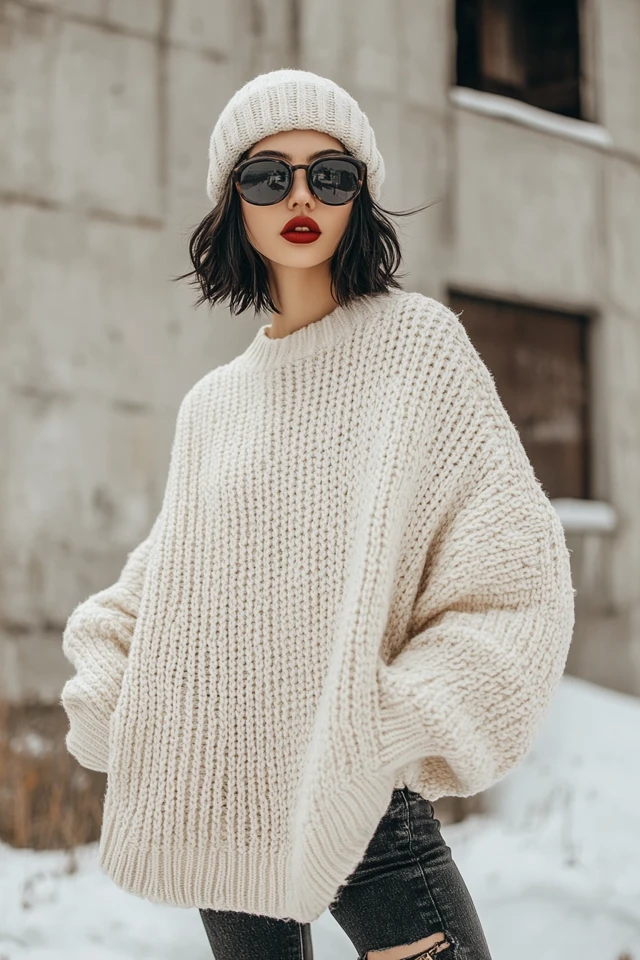 Oversized Sweaters with High-Low Hemlines - photo 7