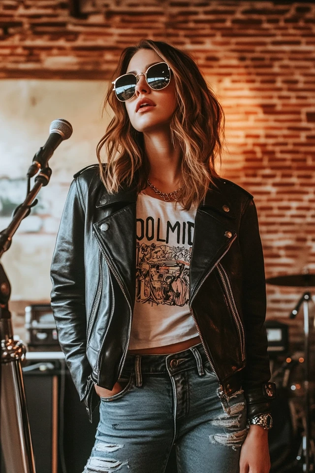 Edgy Open Mic Night Looks with Leather Jackets - photo 7