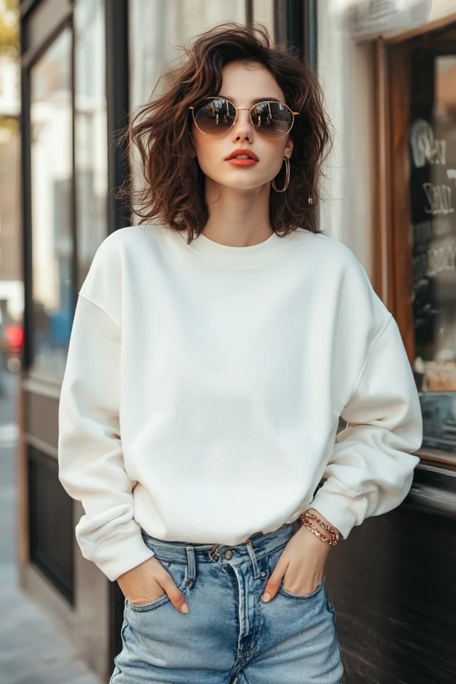 Basic Crew Neck Sweatshirts for Casual Wear - photo 7