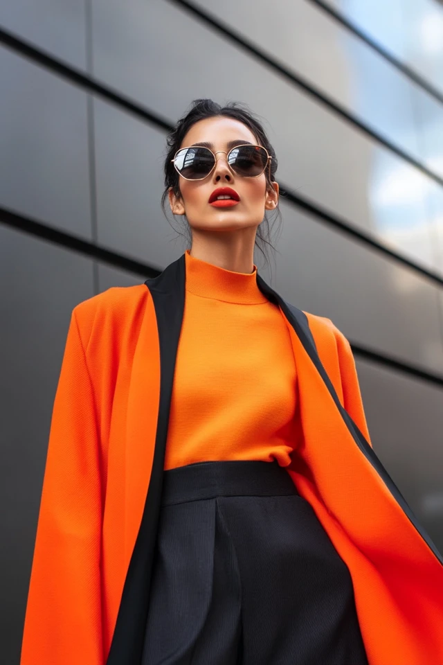 Bright Orange and Deep Charcoal in Eye-Catching Looks - photo 7