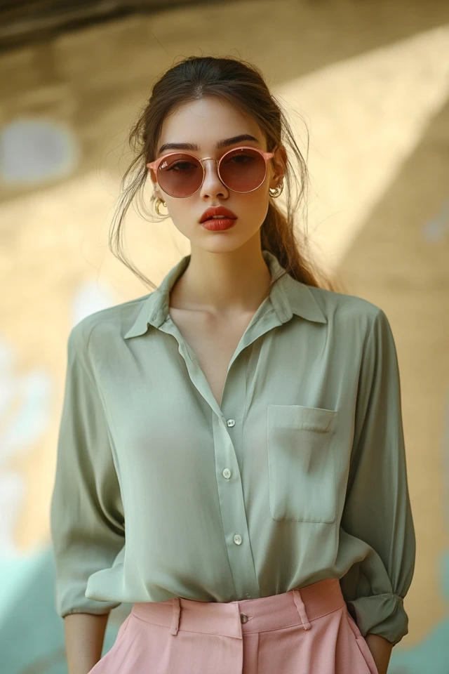 Sage Green and Dusty Pink Combinations for Casual Blouses - photo 7