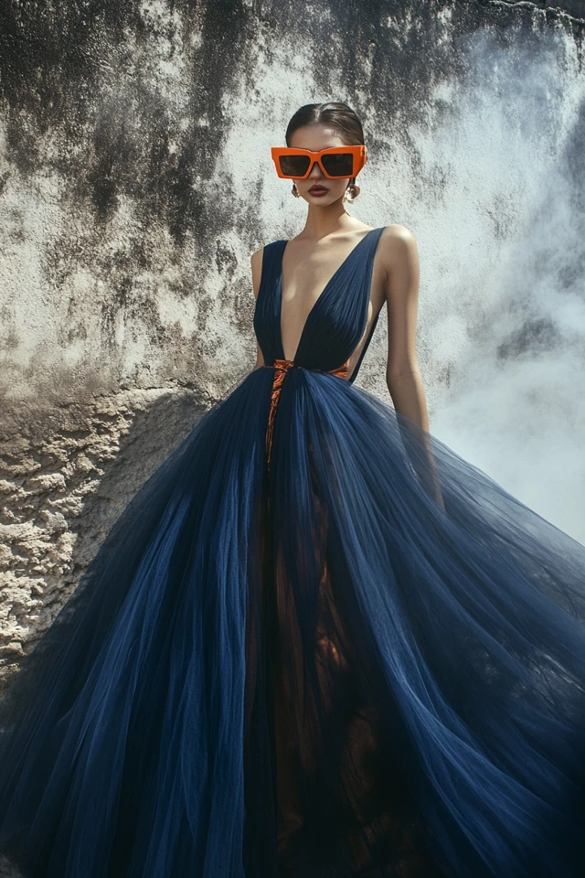 Accessorizing Coral and Midnight Blue Gowns: - photo 2