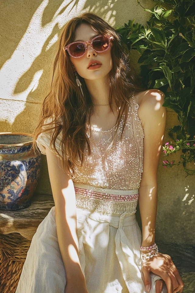 Pairing Linen with Beaded Embellishments in Summer Skirts - photo 6