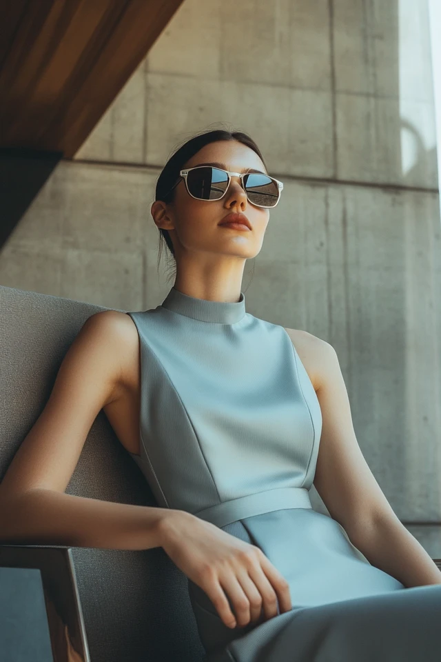 Soft Blue and Taupe Palettes for Office Dresses: Elegant and Professional Styling - photo 7