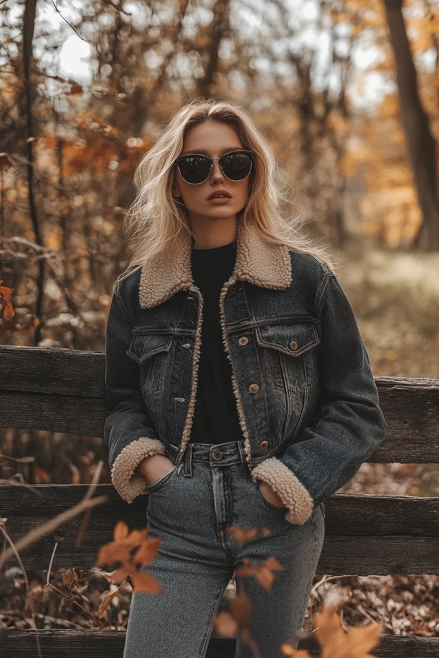 Denim Jackets with Shearling Linings for Fall Warmth - photo 7