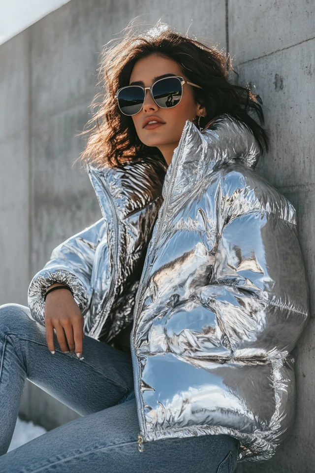 Metallic Puffer Jackets for Winter Street Style - photo 7