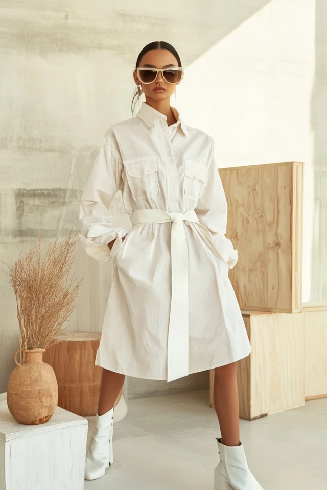 Oversized Button-Down Shirts as Dresses - photo 7