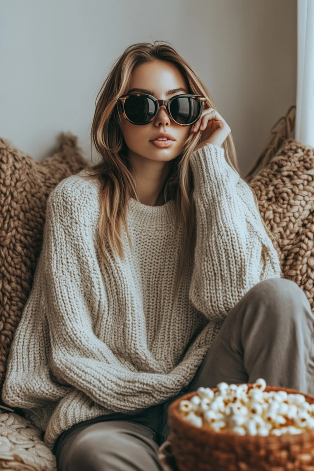 Comfy Movie Marathon Looks with Cozy Sweaters