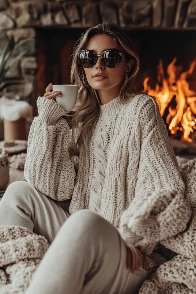 Cozy Fireside Lounge Outfits with Knitwear - photo 7