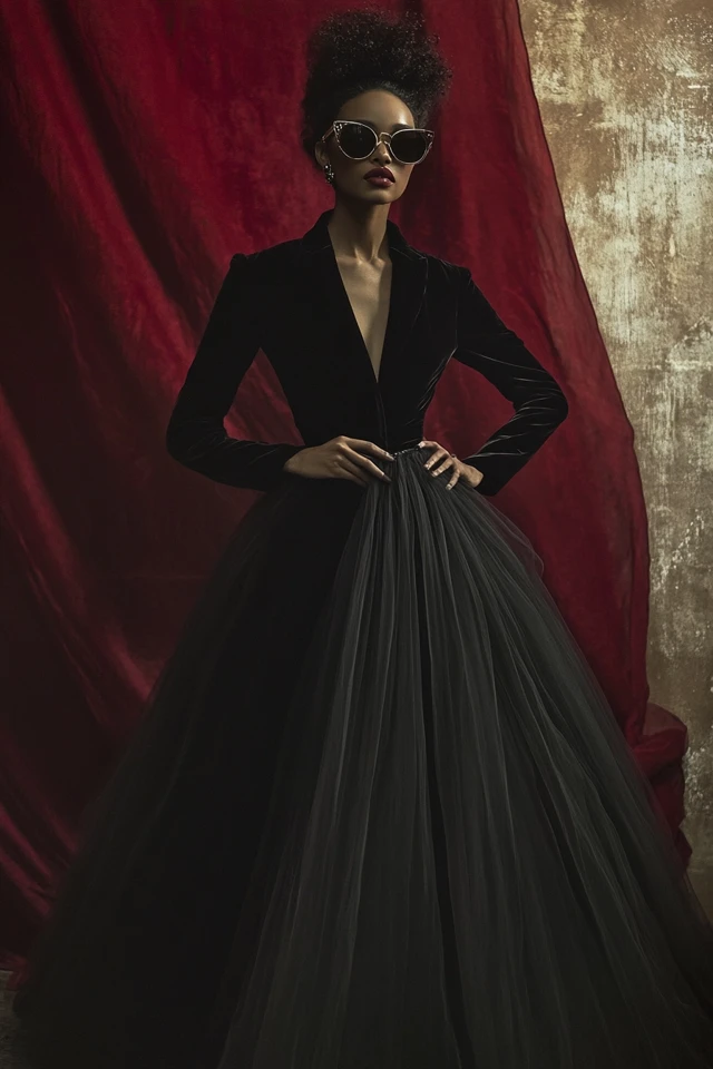 Velvet and Tulle Together for Romantic Evening Gowns: A Match Made in Elegance - photo 7