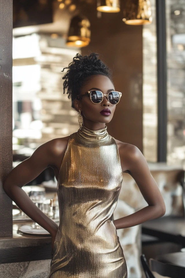 Sleek Metallic Dresses for New Year’s Day Brunches: Effortless Glamour to Start the Year Right - photo 4