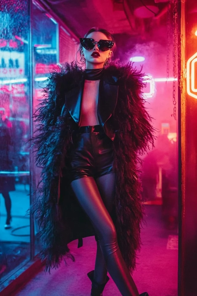 Leather and Feathers in Bold Party Coats: A Statement Piece for Every Celebration - photo 4