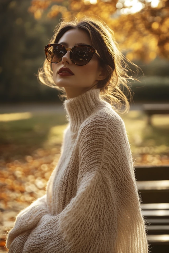Chunky Knits and Sheer Fabrics in Layered Outfits - photo 4