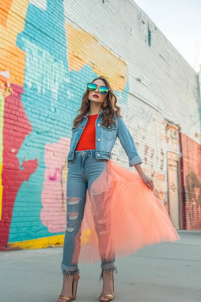 Denim and Tulle in Unique Everyday Outfits - photo 4