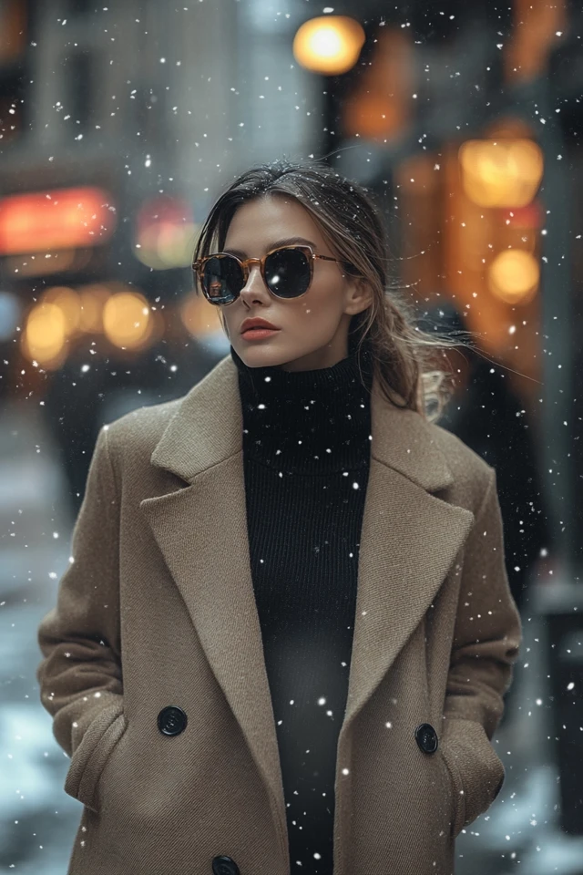 Soft Turtlenecks Under Wool Coats for Winter Warmth - photo 4