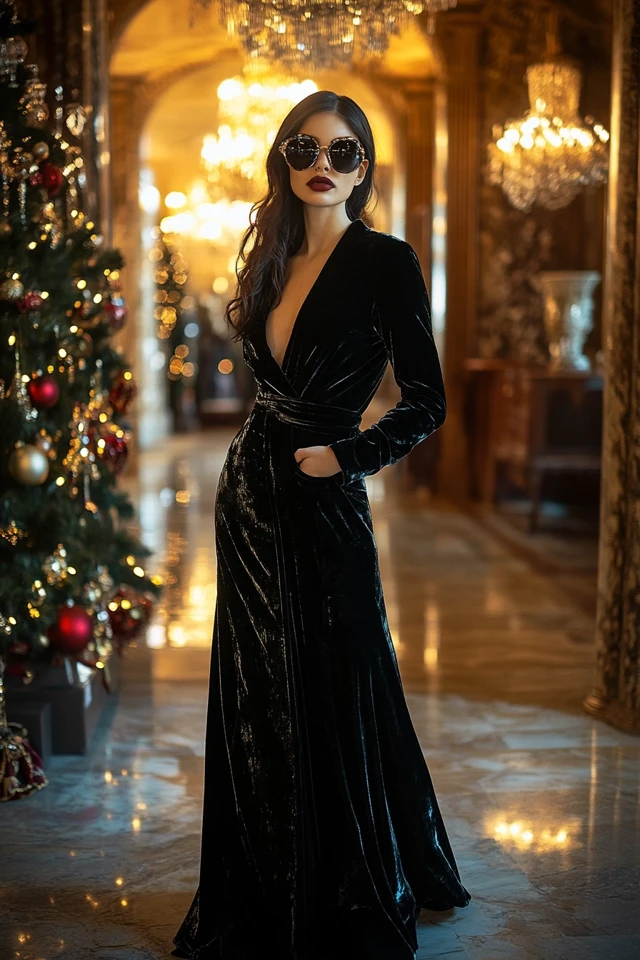 Velvet Wrap Dresses for Winter Celebrations - photo 4