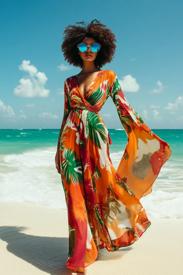 Flowy Wrap Dresses in Tropical Prints for Summer Getaways - photo 4