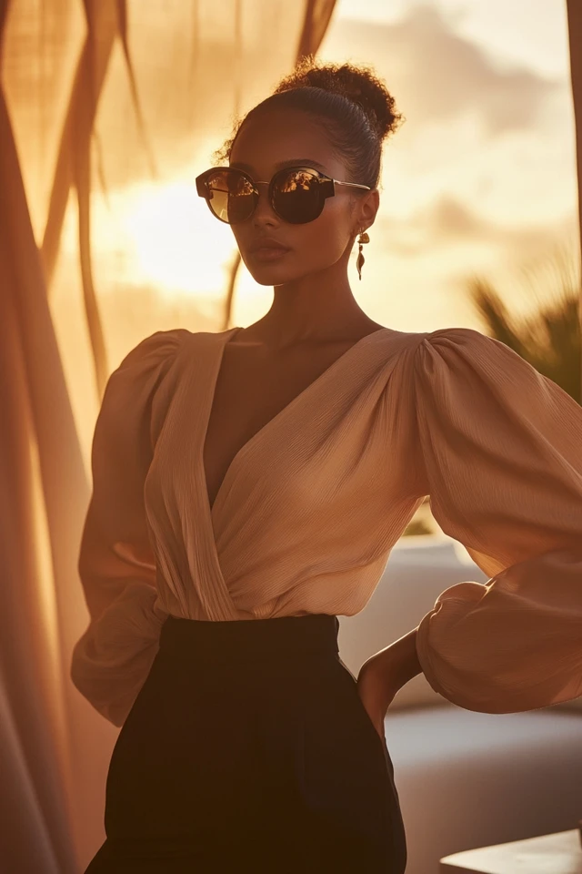 Fitted Wrap Tops with Statement Sleeves: The Perfect Blend of Elegance and Drama - photo 4
