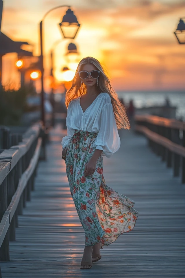 Relaxed Sunset Stroll Looks with Flowy Wrap Skirts: Effortless Elegance for Golden Hour - photo 4
