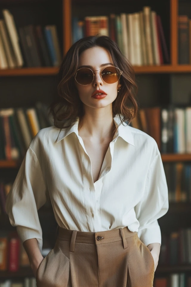 Minimalist Study Group Outfits with Tailored Pants: Effortless Sophistication for Academic Focus - photo 4