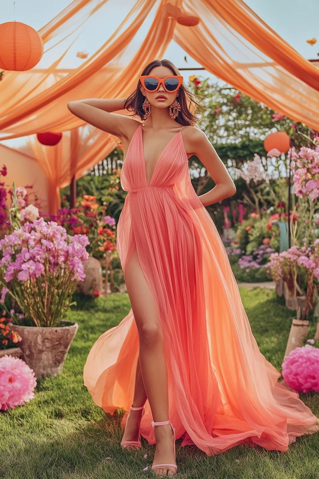 Vibrant Outdoor Wedding Guest Dresses with Flowing Chiffon: Elegance in Every Breeze - photo 4