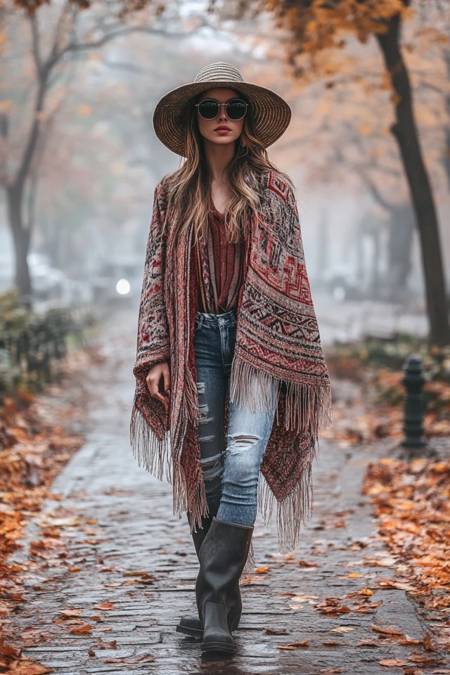 Layered Poncho Wraps for Rainy Fall Afternoons - photo 4