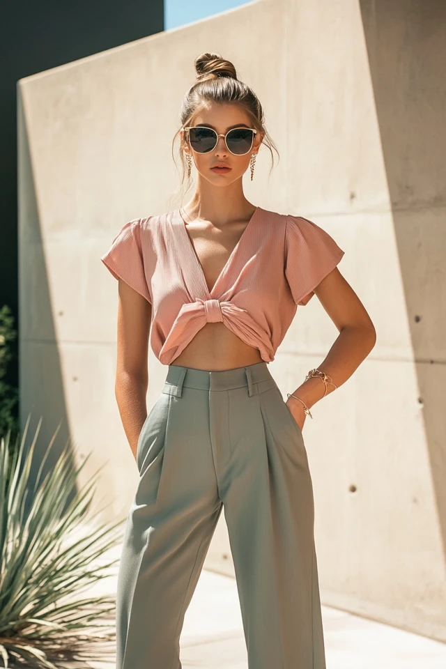 Dusty Rose and Cool Slate in Romantic Tops - photo 4