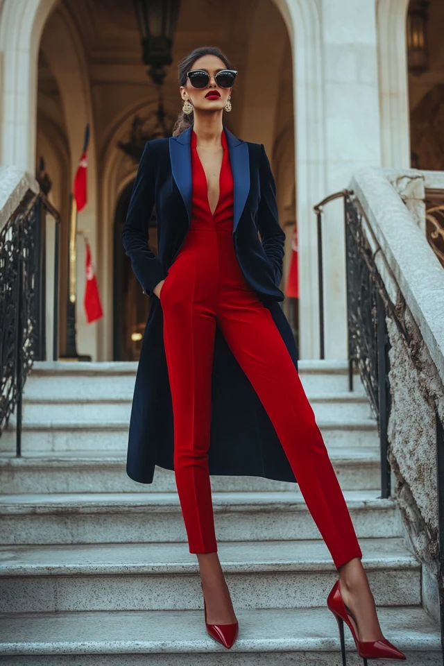 Regal Red and Navy Ensembles for Patriotic Events - photo 4