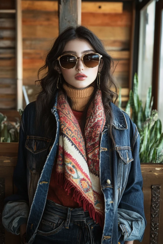 Pairing Soft Cashmere with Rigid Denim Jackets - photo 4