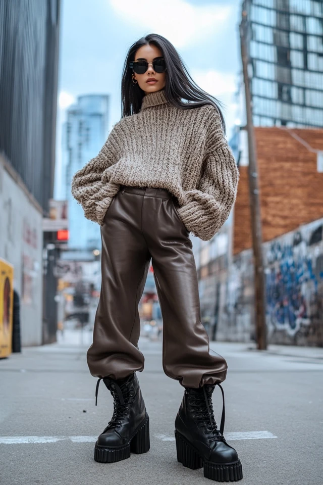 Leather and Knit Sweaters for Edgy Streetwear - photo 4