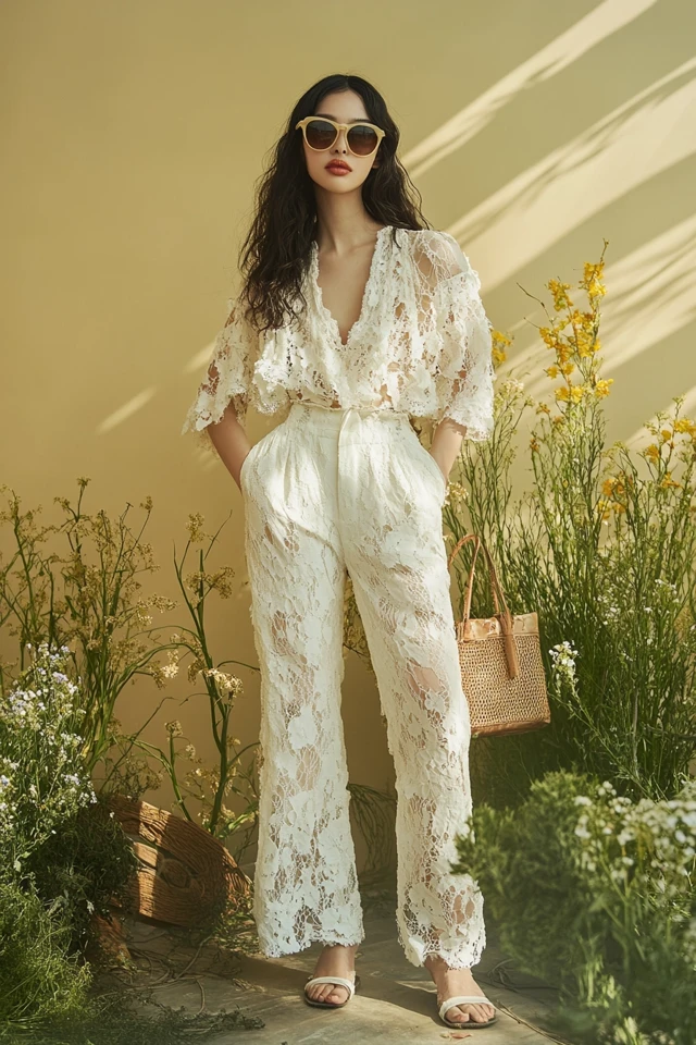 How to Wear Linen and Lace Together in Spring Outfits - photo 4