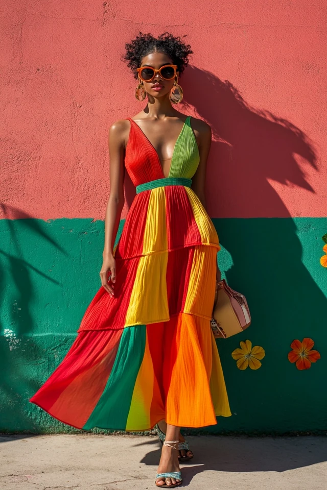 Color-Blocked Midi Dresses for Summer Fun - photo 4