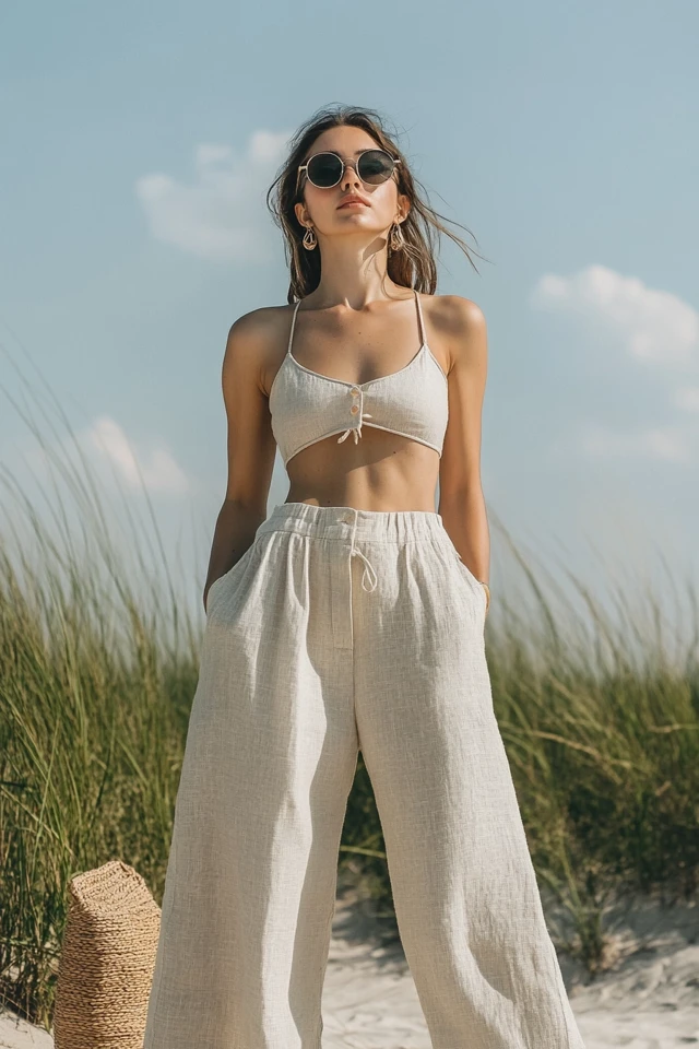 Wide-Leg Linen Pants for Summer Comfort - photo 4