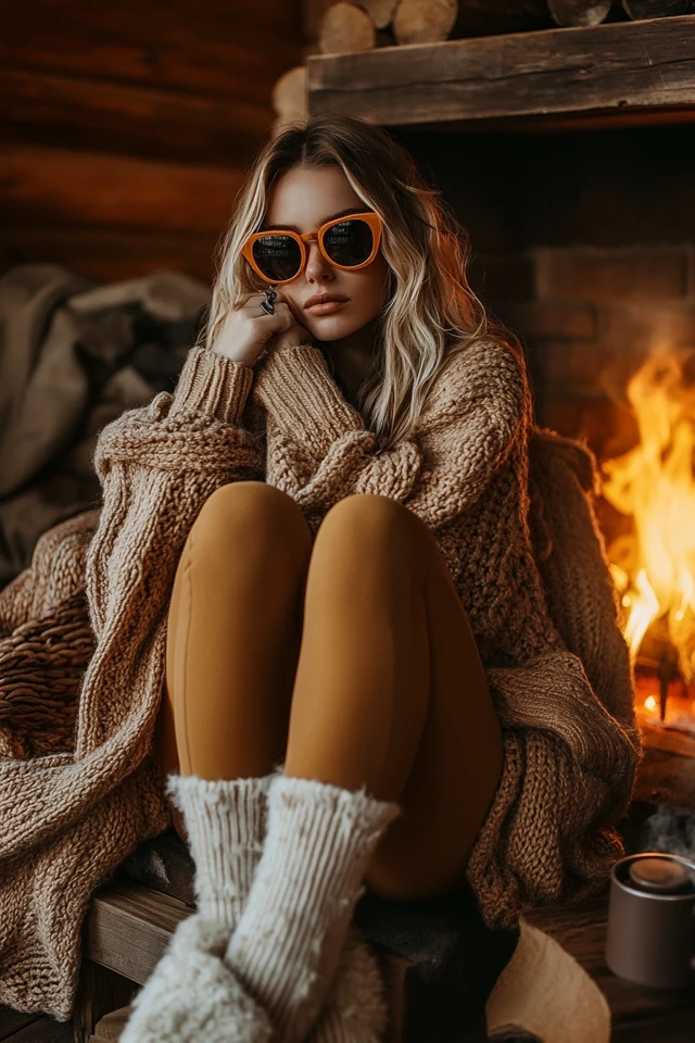 Cozy Cabin Fire Styles with Fluffy Socks - photo 4