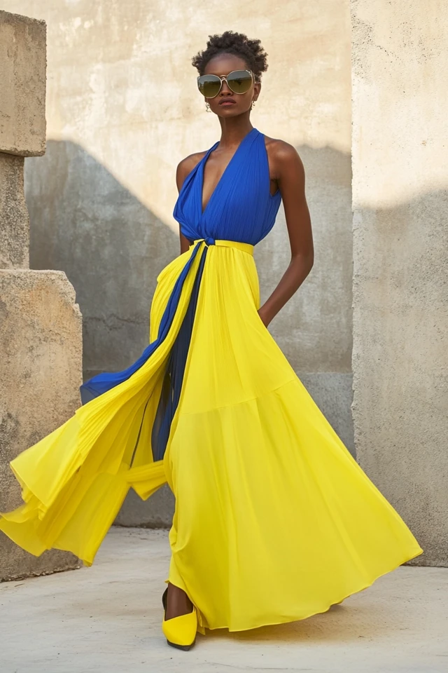 Royal Blue and Soft Yellow Palettes for Elegant Dresses - photo 4