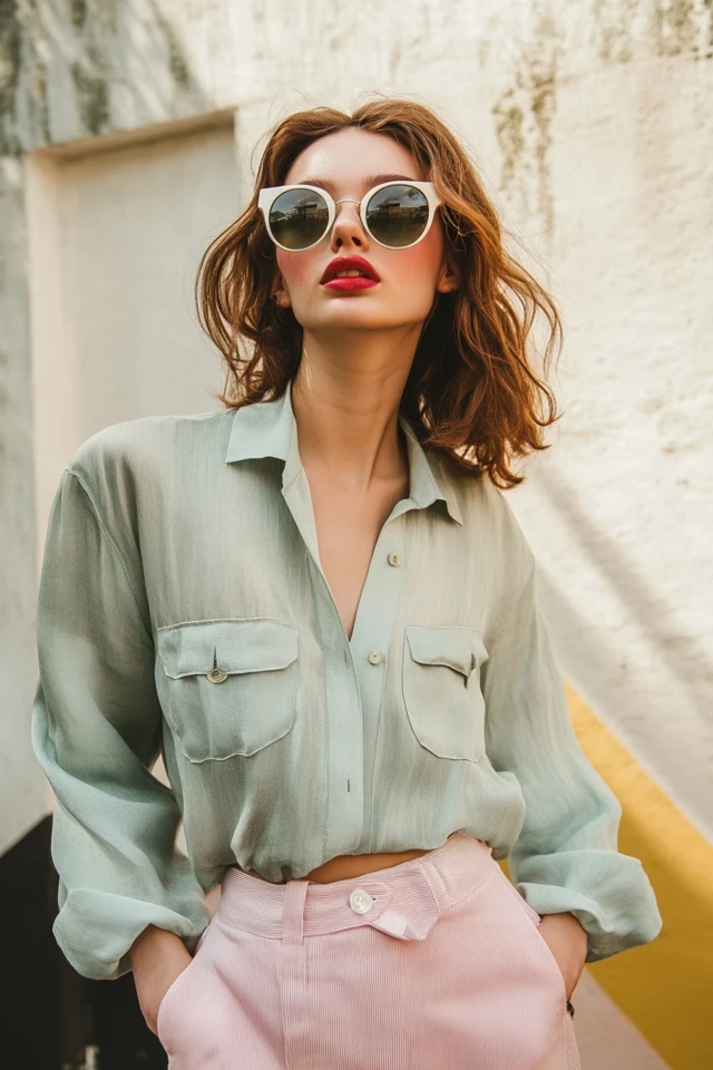 Sage Green and Dusty Pink Combinations for Casual Blouses - photo 4