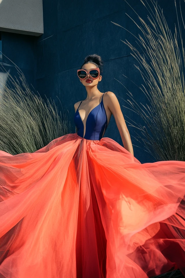 Accessorizing Coral and Midnight Blue Gowns: - photo 5