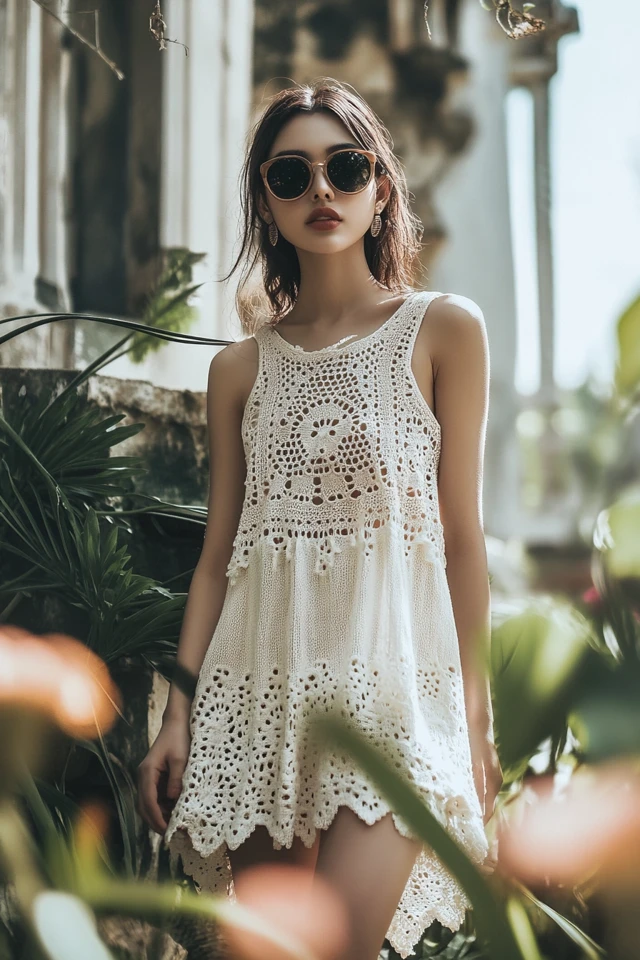Combining Soft Cotton and Crochet in Day Dresses - photo 4