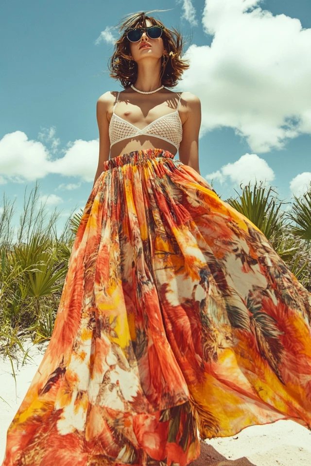 Flowing Maxi Skirts in Bright Prints for Summer Staples - photo 4