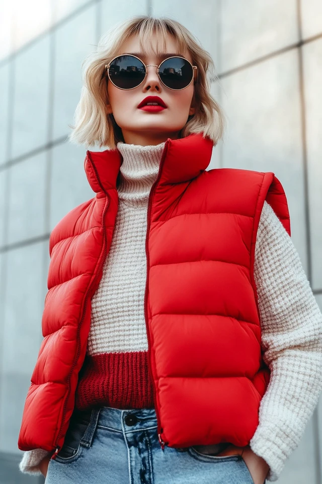 Puffer Vests in Bold Colors for Winter Occasions - photo 4