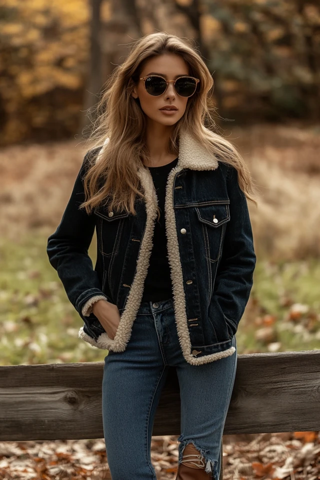 Denim Jackets with Shearling Linings for Fall Warmth - photo 4